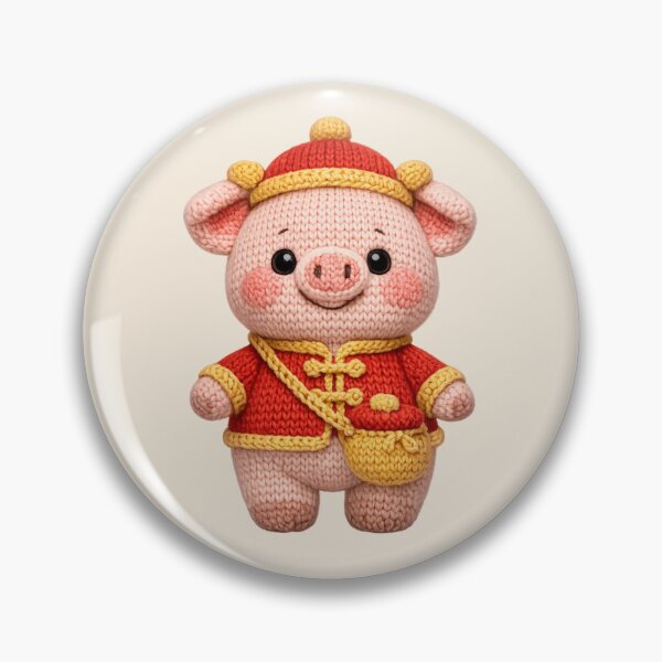 Item preview, Cute Knitted Year Of The Pig | Kawaii 3D Chinese New Year Zodiac Knit Art designed and sold by Moons Studio.
