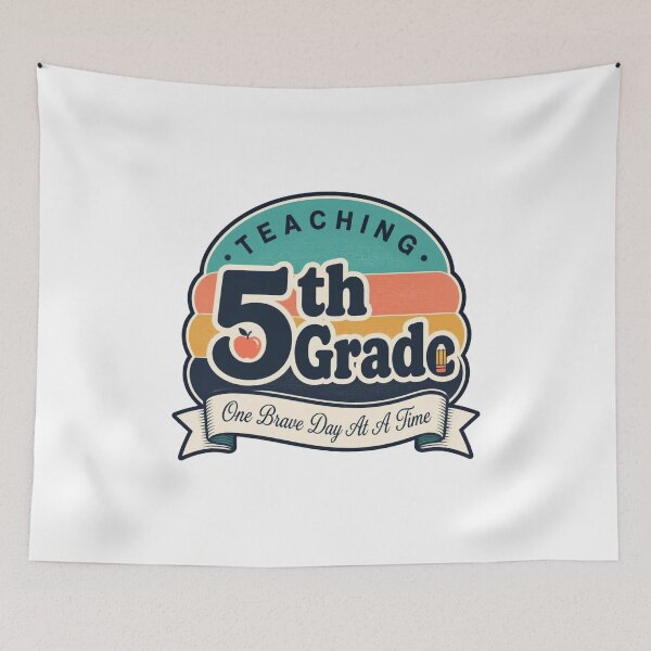 Item preview, Retro Teaching 5th Grade One Brave Day At A Time Sunset T Shirts designed and sold by FestivityFinds.