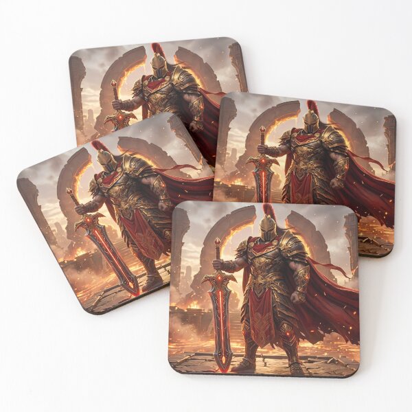 Item preview, Epic Flaming Sword Warrior Fantasy Art designed and sold by GalleryBrisArt.