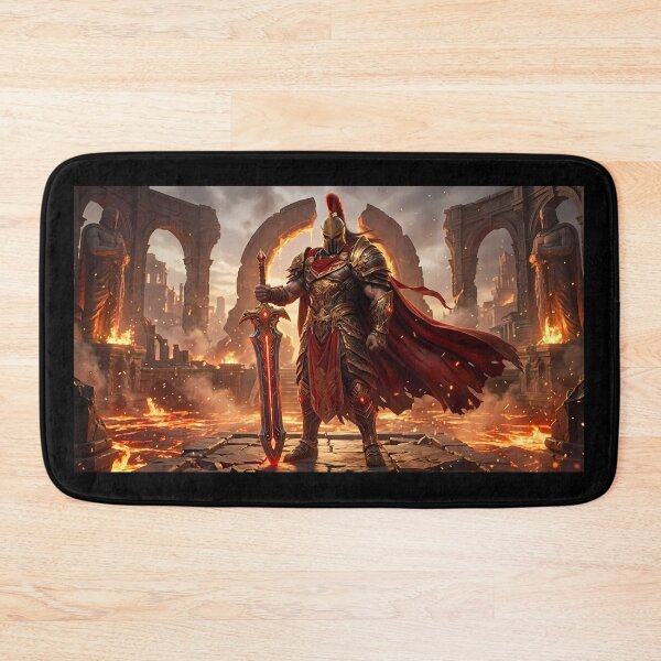 Item preview, Epic Flaming Sword Warrior Fantasy Art designed and sold by GalleryBrisArt.