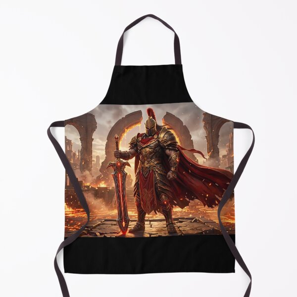 Item preview, Epic Flaming Sword Warrior Fantasy Art designed and sold by GalleryBrisArt.
