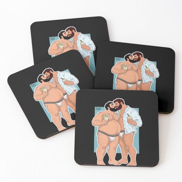 Item preview, Bear Love Cocktail Date | Gay Bear Couple Romance Illustration | LGBTQ+ Pride Art designed and sold by Chub  Nation.