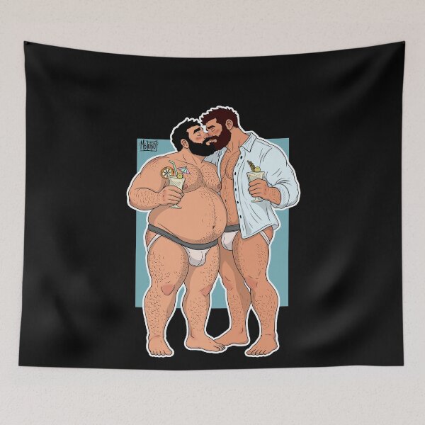 Item preview, Bear Love Cocktail Date | Gay Bear Couple Romance Illustration | LGBTQ+ Pride Art designed and sold by Chub  Nation.