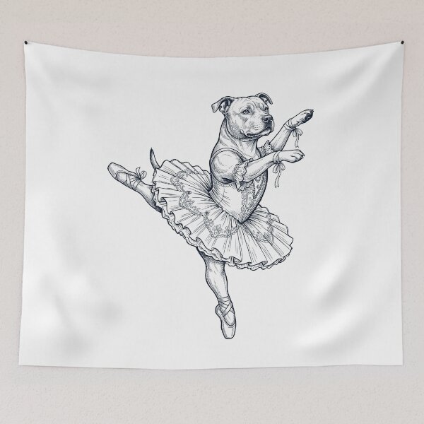Item preview, Vintage Staffordshire Bull Terrier Ballet Dancer Ballerina Dog Lover designed and sold by dian-rody-crest.