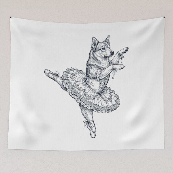 Item preview, Vintage Swedish Vallhund Ballet Dancer Ballerina Dog Lover designed and sold by dian-rody-crest.
