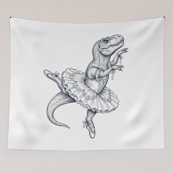 Item preview, Vintage T Rex Dinosaur Ballet Dancer Ballerina Animal Lover designed and sold by dian-rody-crest.