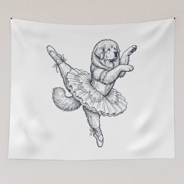 Item preview, Vintage Tibetan Mastiff Ballet Dancer Ballerina Dog Lover designed and sold by dian-rody-crest.