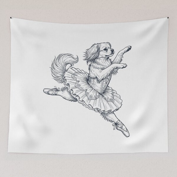 Item preview, Vintage Tibetan Spaniel Ballet Dancer Ballerina Dog Lover designed and sold by dian-rody-crest.