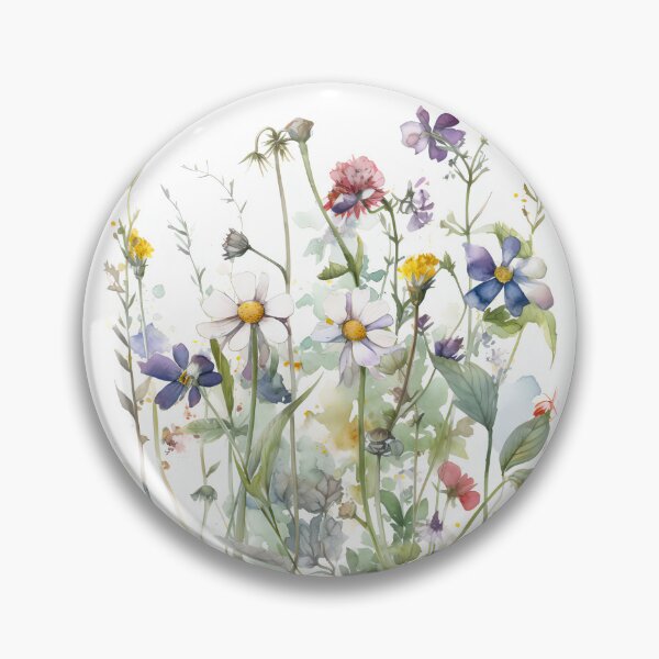Item preview, Watercolor Daisy and Purple Wildflower Bouquet designed and sold by VibeShift Studio.