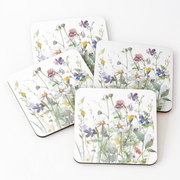Item preview, Watercolor Daisy and Purple Wildflower Bouquet designed and sold by VibeShift Studio.