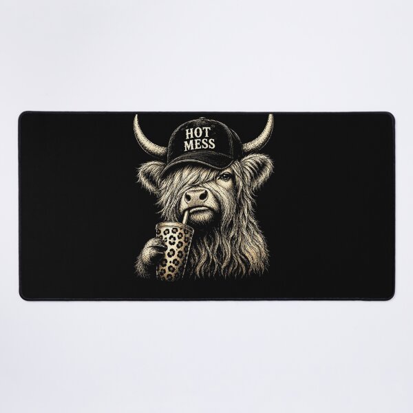 Item preview, Hot Mess Highland Cow Funny Cute Coffee Lover Graphic designed and sold by MatherFisher.