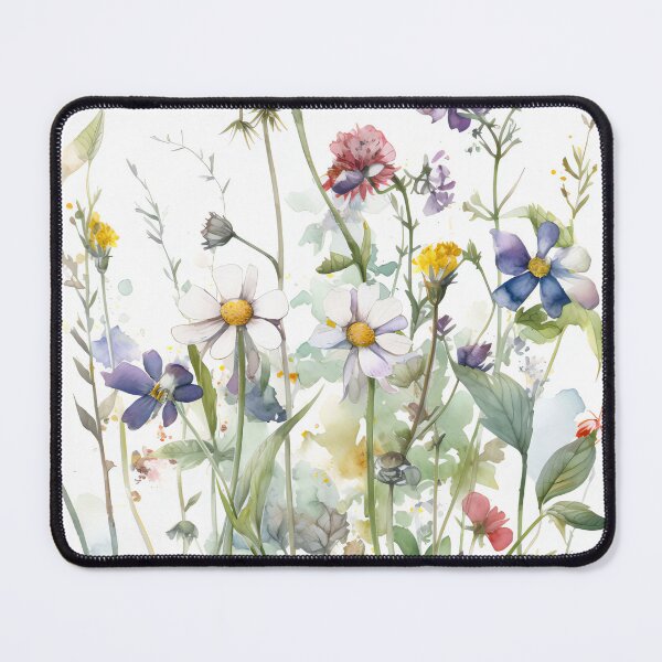 Item preview, Watercolor Daisy and Purple Wildflower Bouquet designed and sold by VibeShift Studio.