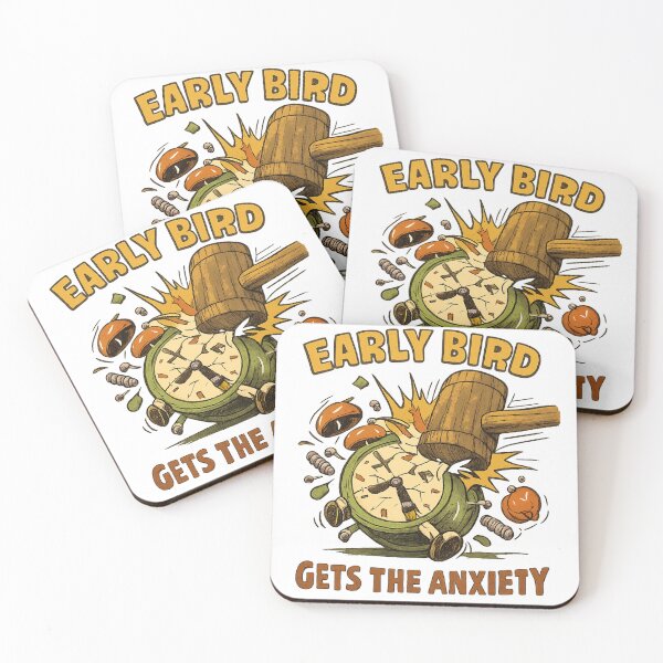 Item preview, Early Bird Gets The Anxiety Vintage Retro Dark Humor designed and sold by DesignEpic22.