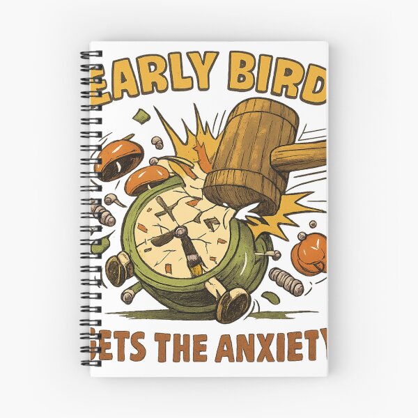 Item preview, Early Bird Gets The Anxiety Vintage Retro Dark Humor designed and sold by DesignEpic22.