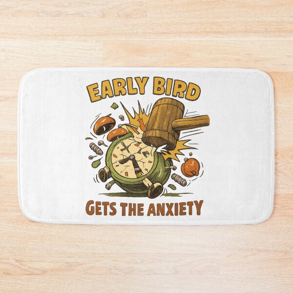 Item preview, Early Bird Gets The Anxiety Vintage Retro Dark Humor designed and sold by DesignEpic22.