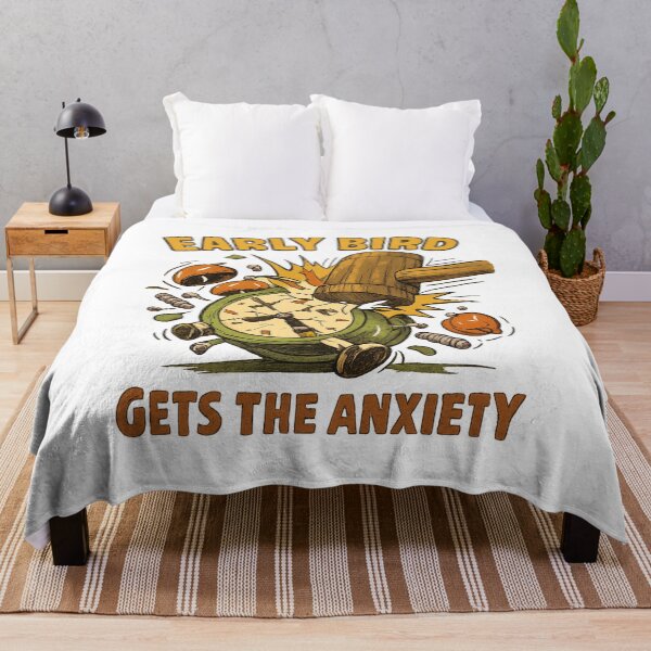 Item preview, Early Bird Gets The Anxiety Vintage Retro Dark Humor designed and sold by DesignEpic22.