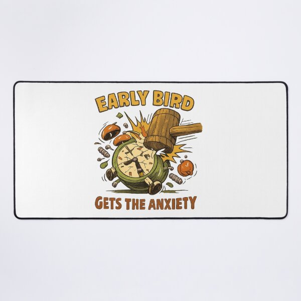 Item preview, Early Bird Gets The Anxiety Vintage Retro Dark Humor designed and sold by DesignEpic22.