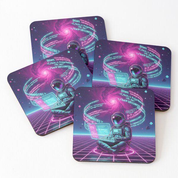 Item preview, Synthwave Astronaut Programmer - Retro Space Coding Art designed and sold by DesignEpic22.