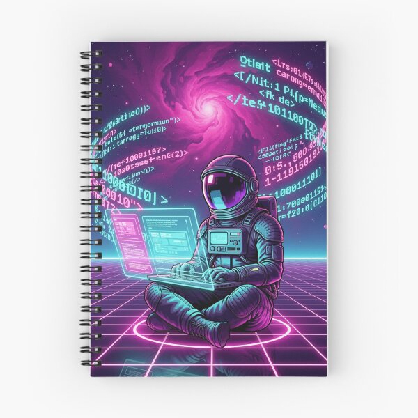 Item preview, Synthwave Astronaut Programmer - Retro Space Coding Art designed and sold by DesignEpic22.