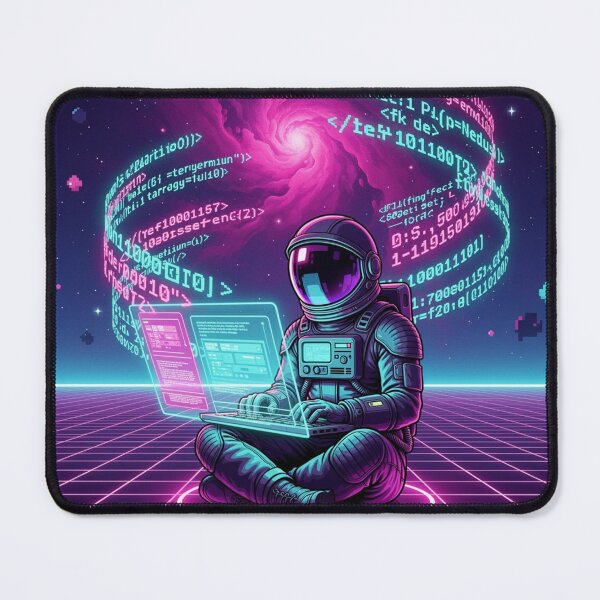 Item preview, Synthwave Astronaut Programmer - Retro Space Coding Art designed and sold by DesignEpic22.