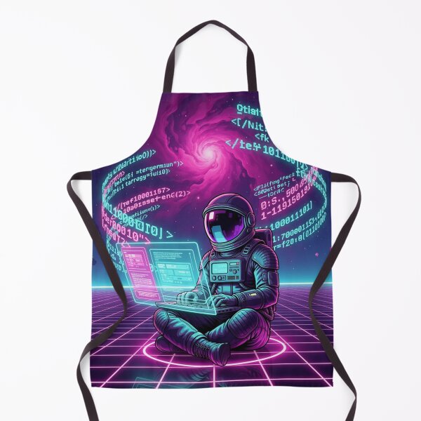 Item preview, Synthwave Astronaut Programmer - Retro Space Coding Art designed and sold by DesignEpic22.