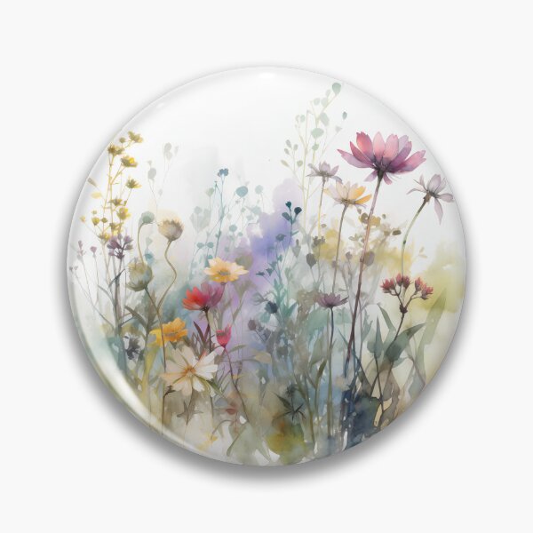 Item preview, Elegant Purple and Yellow Watercolor Wildflowers designed and sold by VibeShift Studio.