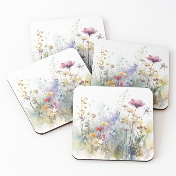 Item preview, Elegant Purple and Yellow Watercolor Wildflowers designed and sold by VibeShift Studio.
