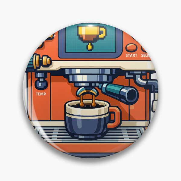 Item preview, Retro Gaming Espresso Machine Lofi Coffee Sticker designed and sold by DesignEpic22.