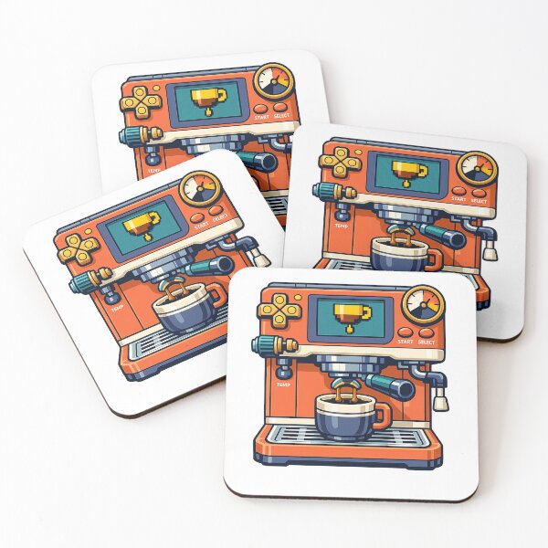 Item preview, Retro Gaming Espresso Machine Lofi Coffee Sticker designed and sold by DesignEpic22.