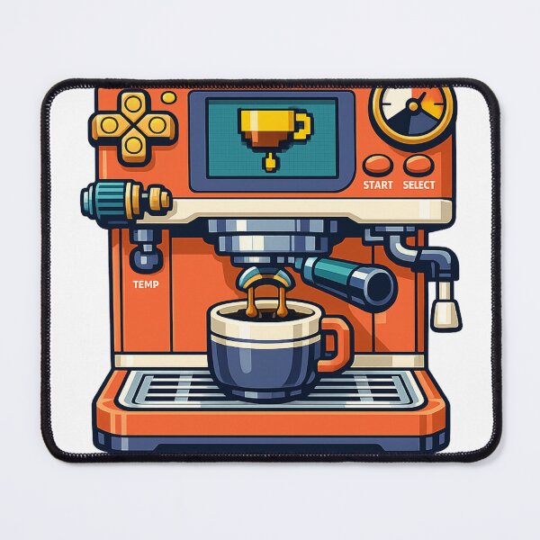 Item preview, Retro Gaming Espresso Machine Lofi Coffee Sticker designed and sold by DesignEpic22.