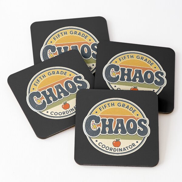 Item preview, Retro Chaos Coordinator Fifth Grade Teacher Apple Badge Stickers designed and sold by FestivityFinds.