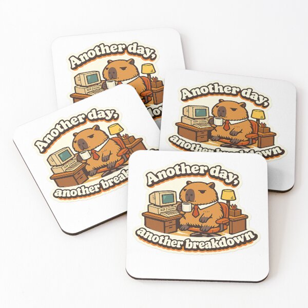 Item preview, Another Day Another Breakdown Capybara Sticker designed and sold by DesignEpic22.