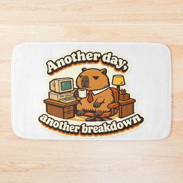 Item preview, Another Day Another Breakdown Capybara Sticker designed and sold by DesignEpic22.