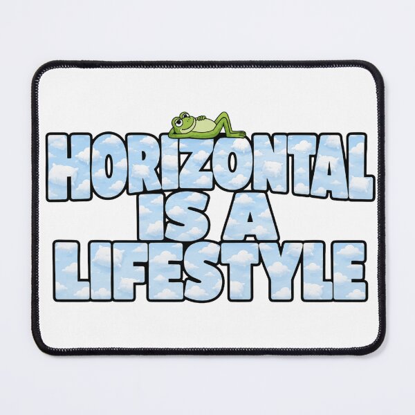 Item preview, Funny Frog Sticker | Horizontal Is a Lifestyle | Lazy Day Meme Gift designed and sold by Moss & Mellow.