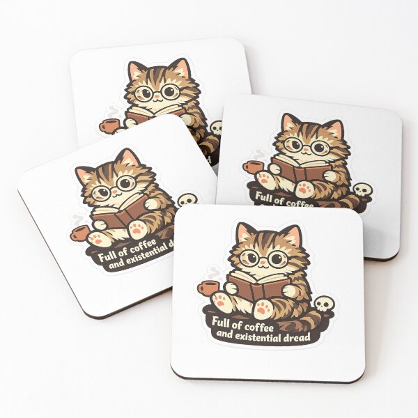 Item preview, Full of Coffee and Existential Dread Cat designed and sold by DesignEpic22.