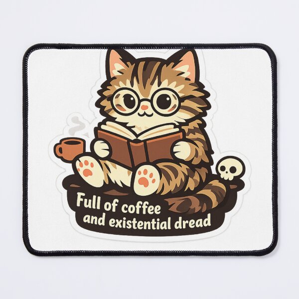 Item preview, Full of Coffee and Existential Dread Cat designed and sold by DesignEpic22.