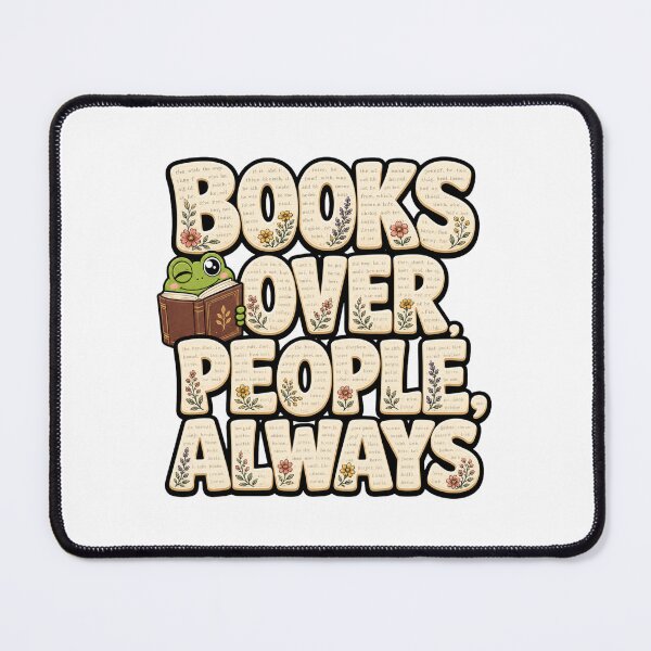Item preview, Funny Reading Frog Sticker | Books Over People Always | Book Lover Gift designed and sold by Moss & Mellow.