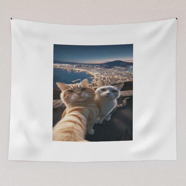 Item preview, Cats Taking A Selfie Over Cityscape designed and sold by DesignEpic22.
