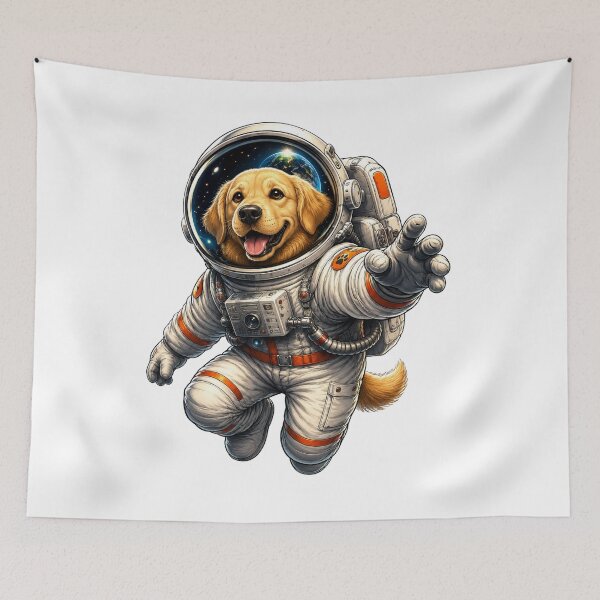Item preview, Astronaut Golden Retriever designed and sold by VerdePegajoso.