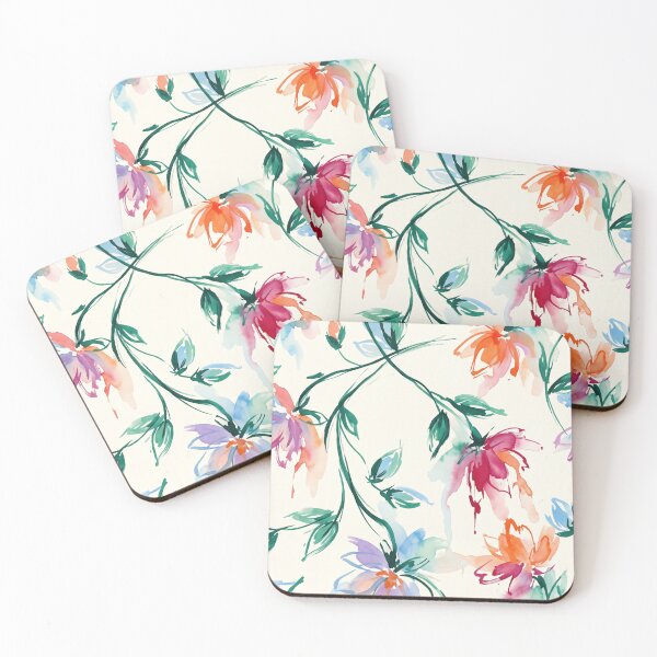 Item preview, Hand-Painted Pink Floral Pattern | Watercolor Botanical Flowers | Romantic Cottagecore Textile Design designed and sold by Softbear Atelier.
