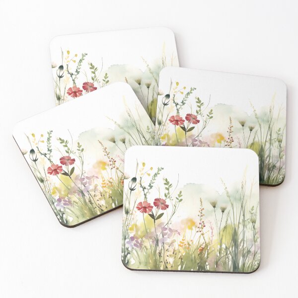 Item preview, Popping Red and Purple Watercolor Wildflowers designed and sold by VibeShift Studio.