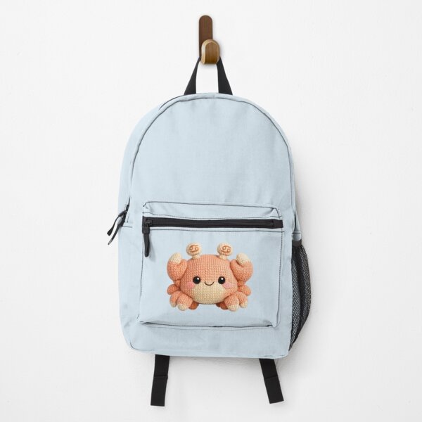Item preview, Cute Cancer Crab Plush Zodiac Nursery | Kawaii Knitted Astrology Knit Art designed and sold by Moons Studio.