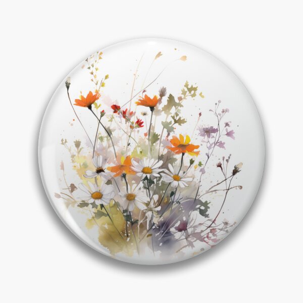 Item preview, Vibrant Orange and White Wildflower Bouquet Watercolor designed and sold by VibeShift Studio.