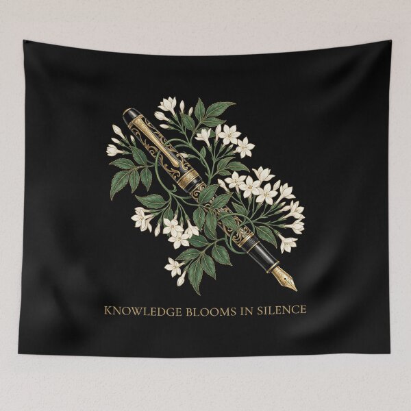 Item preview, Knowledge Blooms In Silence Floral Fountain Pen designed and sold by SplashTastic.