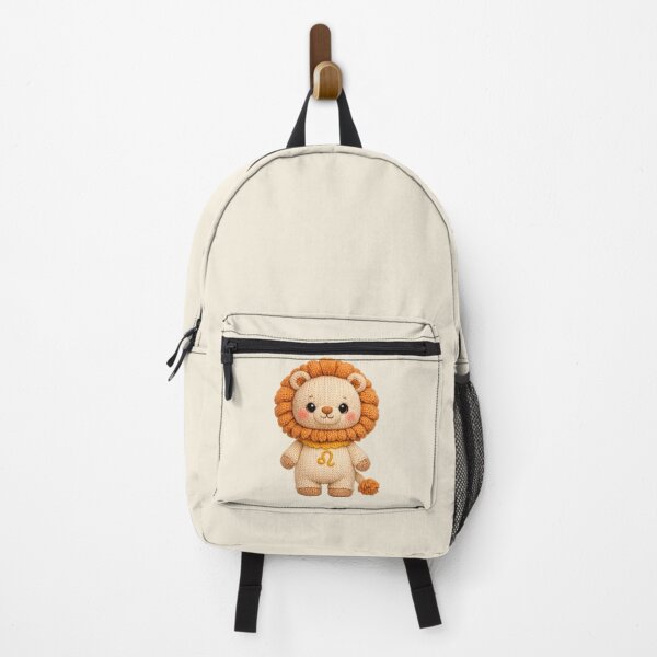 Item preview, Cute Leo Lion Plush Zodiac Nursery | Kawaii Knitted Astrology Knit Art designed and sold by Moons Studio.