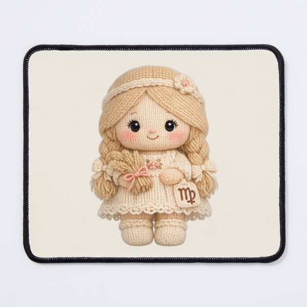 Item preview, Cute Virgo Plush Zodiac Nursery | Kawaii Knitted Astrology Knit Art designed and sold by Moons Studio.