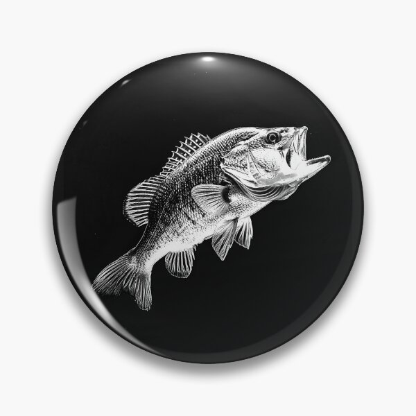 Item preview, Largemouth Bass Fishing Art | Leaping Freshwater Fish | Black and White Wildlife Illustration designed and sold by inkoutninja.
