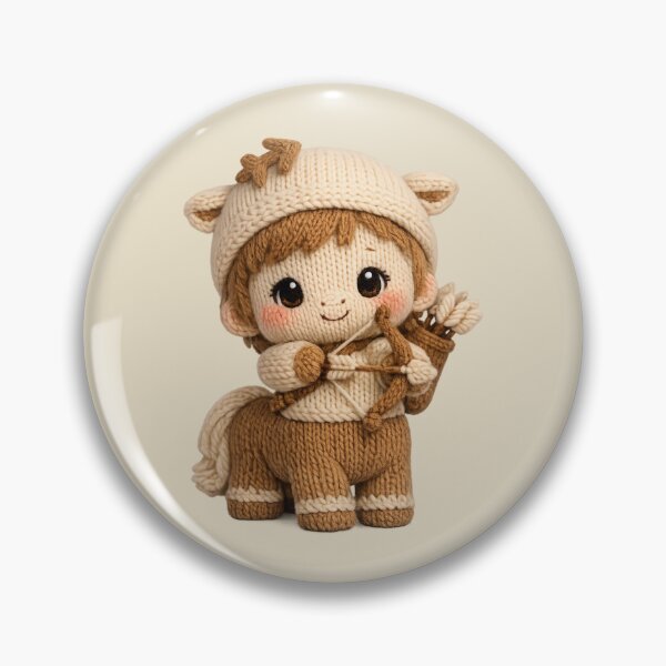 Item preview, Cute Sagittarius Archer Plush Knitted Zodiac Nursery | Kawaii Knit Astrology Art designed and sold by Moons Studio.