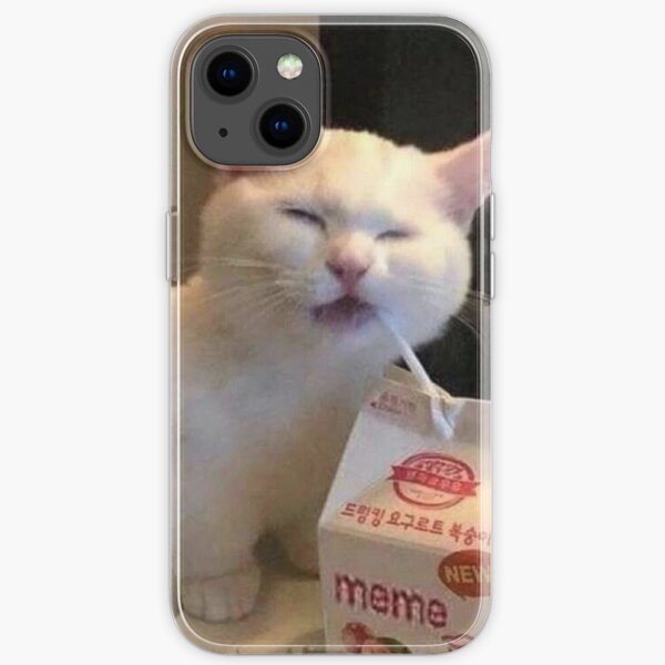 Meme Drink Cat iPhone Soft Case