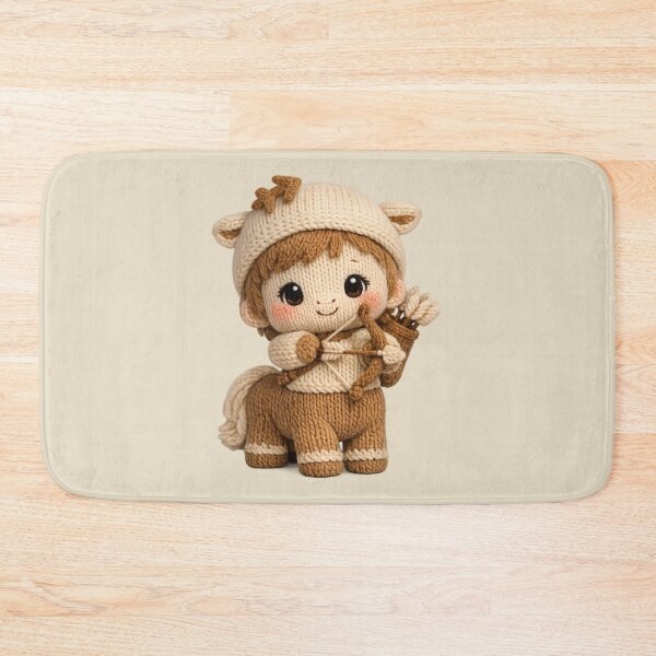 Item preview, Cute Sagittarius Archer Plush Knitted Zodiac Nursery | Kawaii Knit Astrology Art designed and sold by Moons Studio.